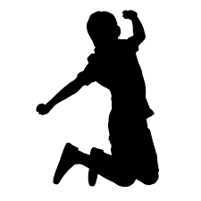 student jumping silhouette
